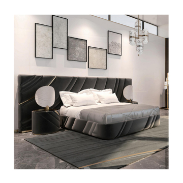 Modern Italian Leather Luxury Double King Size Bed