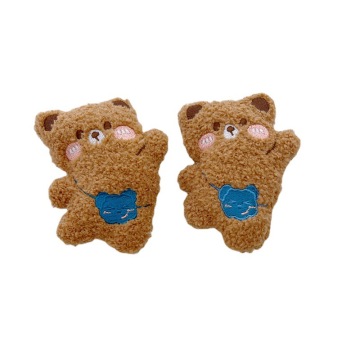 Cartoon Plush Button Pins - DIY Bear Plush Brooch Teddy Bear Decoration