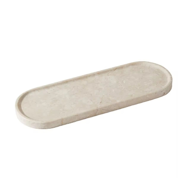 2024 Yinhe Stone Natural Marble Travertine Custom Oval Trays Collection: Perfect for Fruit Trays, Serviette Tables, and Palettes