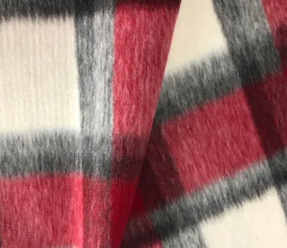 Wool acrylic polyester fleece wool tartan fabric