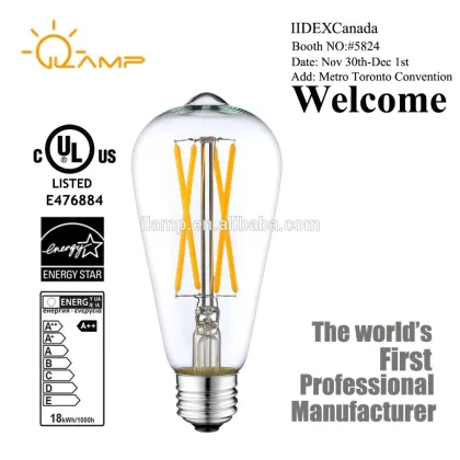 ilamptech Vintage Style LED Feit Electric Vintage Style Edison Filament Light Bulbs E26/E27 AC110V-240V 60-80LM