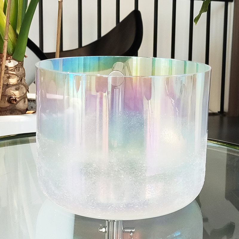 Q're alchemy white crystal singing bowl