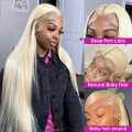 613 Blonde Lace Frontal Wig porê mirovî rasterast 180% Density 13x4 HD Transparent Lace Front Wigs