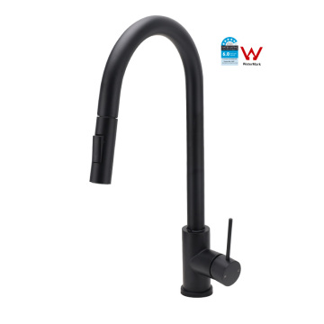 Stainless Steel Single Handle Deck-Mounted Pull-Down Kitchen Faucet for Hotels and Apartments