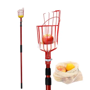 3.6m Telescopic Fruit Picker with Aluminum Pole - 12ft Fruit Picking Tool