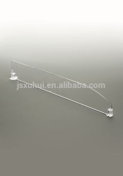 Plastic Shelf Divider Mounted On Rails With Pushers For Supermarket Goods Arrangement