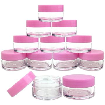 Eco-Friendly Cosmetic Jars: 50ml PET Cream Jar with Pink Lid and Foam Liner