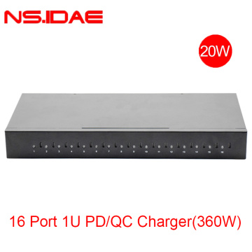 16 poorten Type-C ingebouwd in USB-oplaadstation