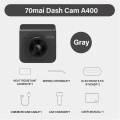 70Mai Dash Cam A400 Car Recorder 1440p