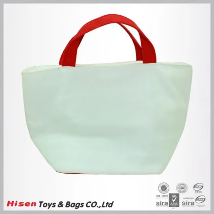 Custom logo silk screen printed canvas cooler bag