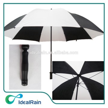 Black and white colored manual open blunt golf umbrella