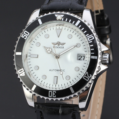 winner watch bezel automatic mechanical watch with date design