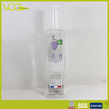 750ml Screen Printing Glass Vodka Bottle