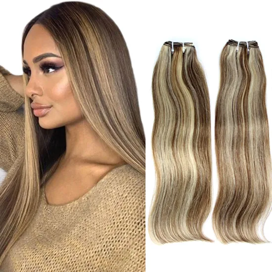More Popular Natural wholesale piano hair extensions, 100% remy P6/613 piano color hair, omber blonde piano hair color