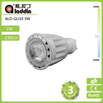 Aluminium GU10/E27/MR16 3W diketuai mentol baru