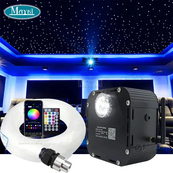 50W APP-Controlled RGBW Twinkle Fiber Optic Light Engine for Home, Pool, Car, and Star Ceiling