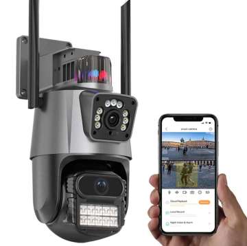 IP67 Waterproof 3MP+3MP HD Surveillance Auto Tracking Dual Lens ICsee WIFI PTZ Camera
