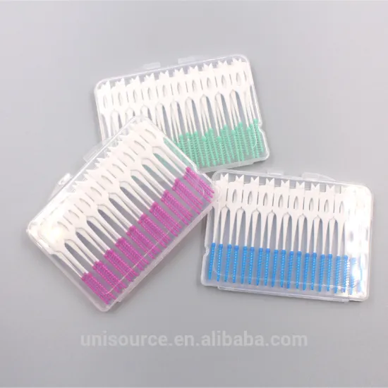 40pk plastic case soft floss pick interdental brush Food Grade Material