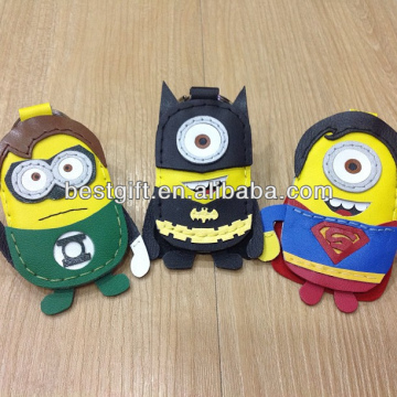 funny keychain, pu minions keychain, smile, laugh, sad minions keychain, interesting keychain