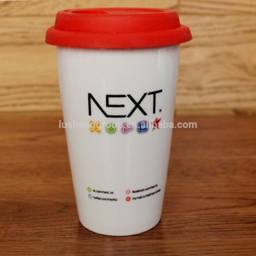high-quality promotional drinkware, glazed sublimation ceramic coffee mug with lid