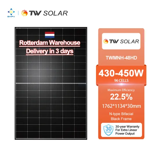 High-Power Tongwei Europe Solar Panels: 430W to 450W, 96 Cells, Black Frame, N-Type TW Module