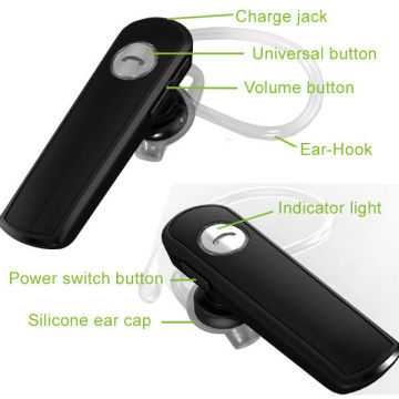 Wireless Ear Hook Mono Bluetooth Headset Chipset Is1632 For Small Ears