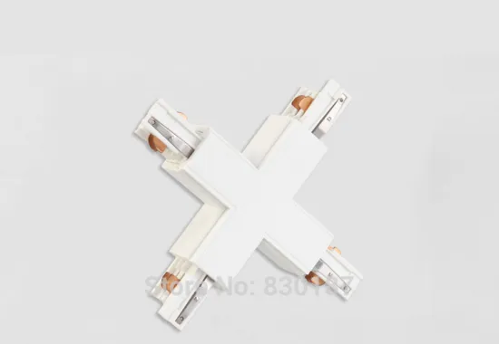 4-Wire X shape rail connector,LED track light rail connectors,Commercial track lighting fixtures,White,Black,Silver