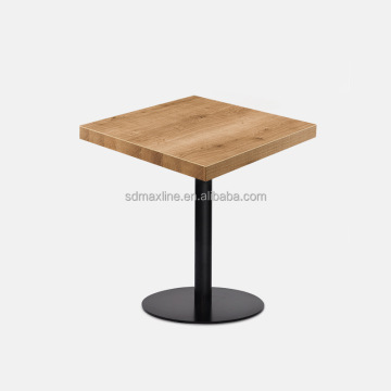 Plywood Metal Base Restaurant Cafe Snack Bar Square Dining Table