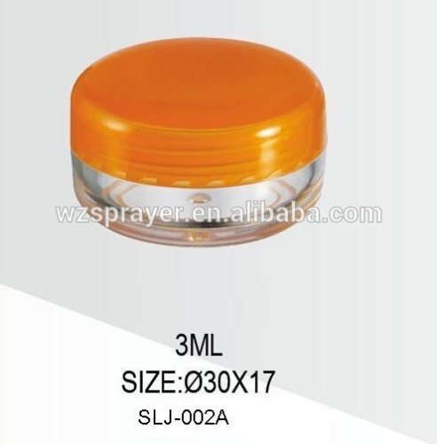 3g cosmetic jar, sample product plastic jar, plastic cosmetic jar