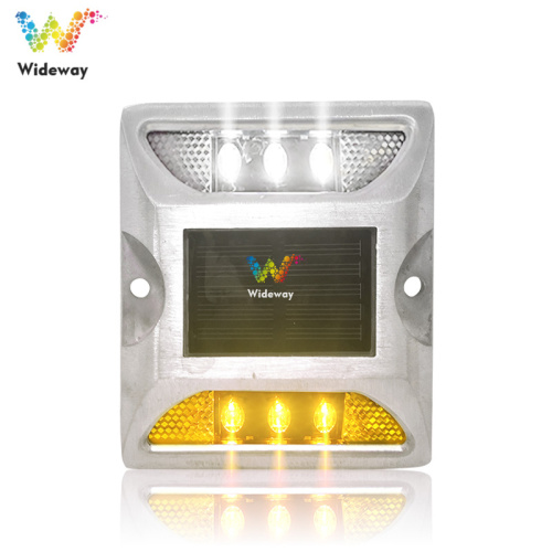dual color flashing aluminum led solar road stud
