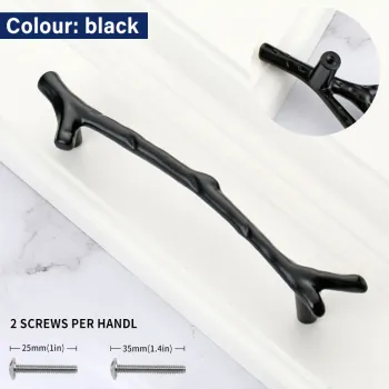 Cabinet handles black twig handles