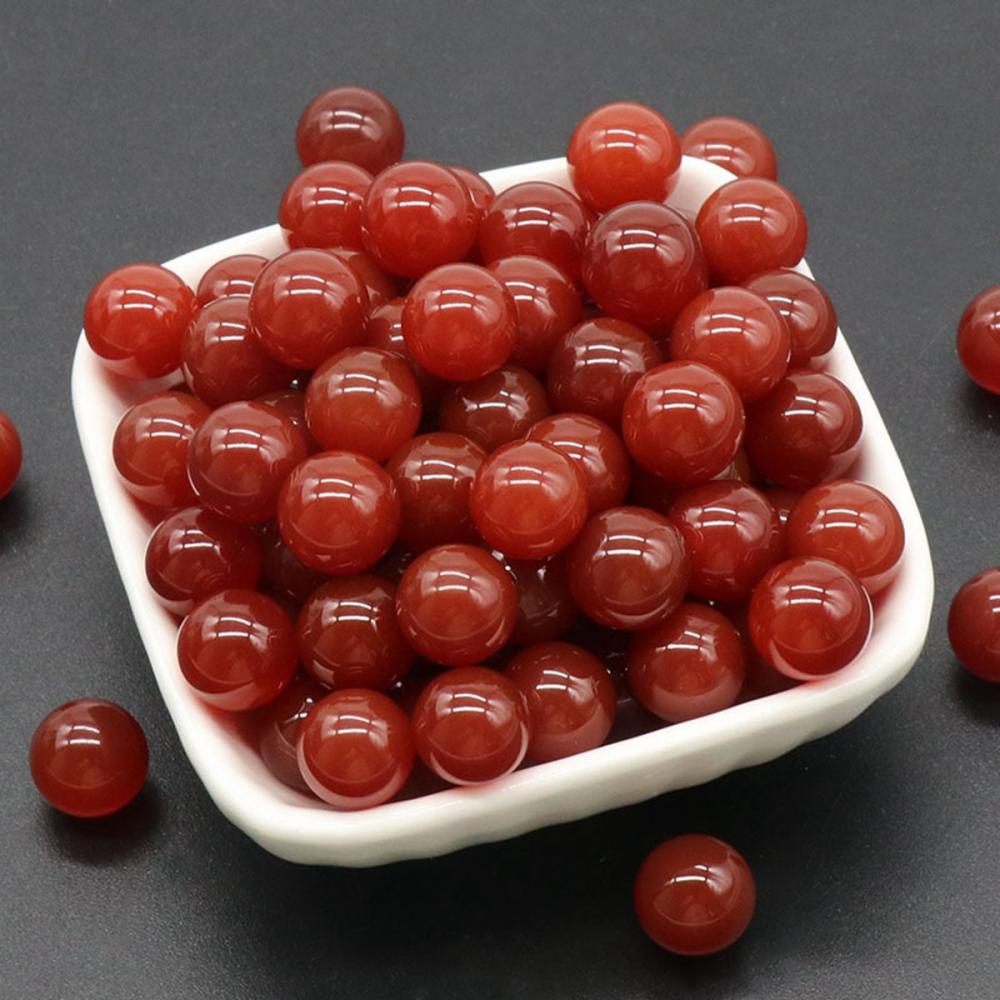 Bolas de chakra de carnalario rojo de 20 mm para alivio del estrés meditación balanceando la decoración del hogar bulones esferas de cristal pulido