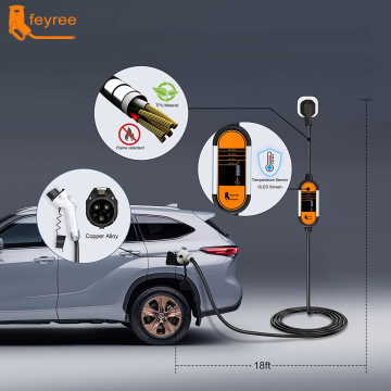 Feyree 3,5 kW Type 2 Câble de charge 16a EV Fast Charger EVSE Phase 1 pour les véhicules électriques