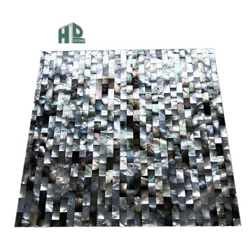 Iridescente Mother of Pearl Shell Mosaic - Black and White Entrolocking Eau Fresh Natural Shell Tiling for Wall Design