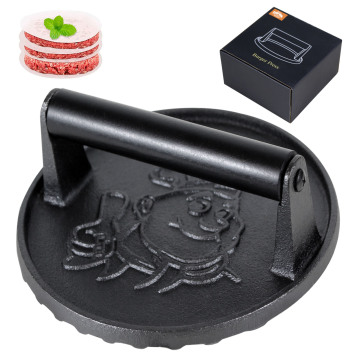 Hot Sale BBQ Grill Press: Cast Iron Burger Smasher with Insulated Handle