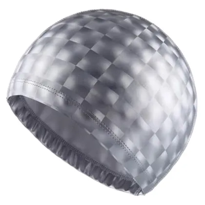 Pu Coating Fabric Waterproof Ear Long Hair Protection Thin Purple Swim Cap