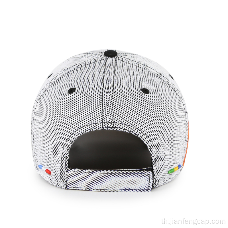 หมวกเบสบอลวินเทจผ้าตาข่ายเย็บปักถักร้อย 3D
