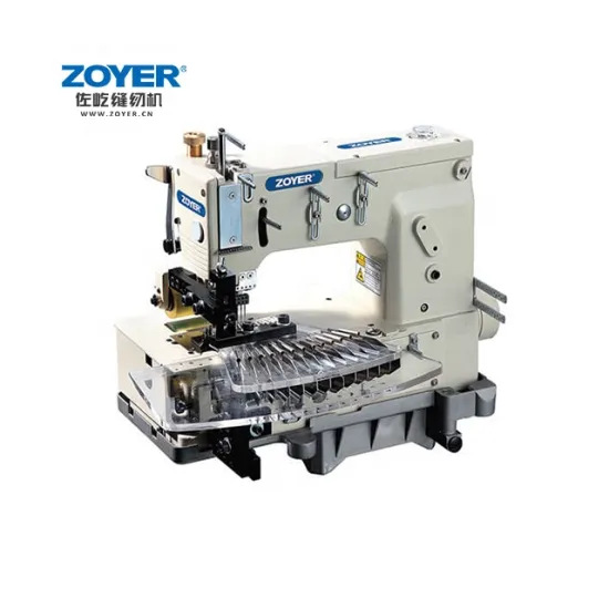 ZY1412PTV Zoyer 12-needle Flat-bed Double Chain Stitch Sewing Machine for Tuck Fabric Seaming