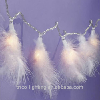 LED feather Decoration String light for Christmas and party ,different color