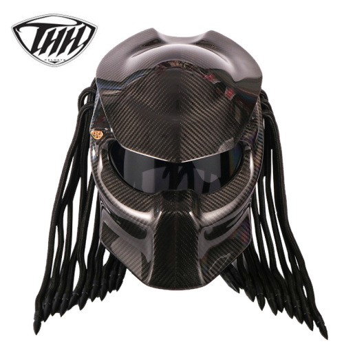 Predator Carbon Fiber Motorcycle Helmet Full Face Iron Warrior Man Helmet DOT Safety Certification High Quality Black Colorful