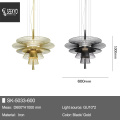 Lugar de lujo Modern Golden Decorative Chandelier Light Sala de estar