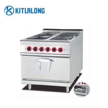 Kitlalong Commercial Kitchen Equipment - Electric Range with 4 Hot Plates and Oven
