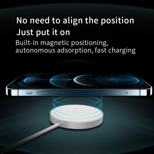 Sliver light Mobile phone Magnetic suction wireless charging