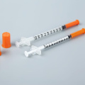 Free sample orange cap colored insulin syringe