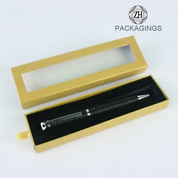 PVC window lid cardboard gift pen set box