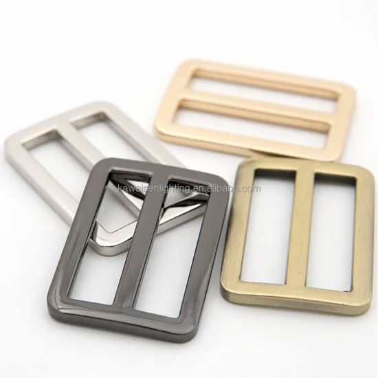 Adjustable Rectangle 38mm Handbag Hardware: Tri-Glide Buckle and Sliders for Webbing - Metal Bag Strap Accessories