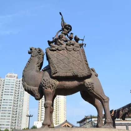 outdoor garden decoration metal craft antique bronze camel statues