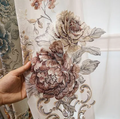 High-End American Style Luxury Jacquard Blackout Curtains for Living Room