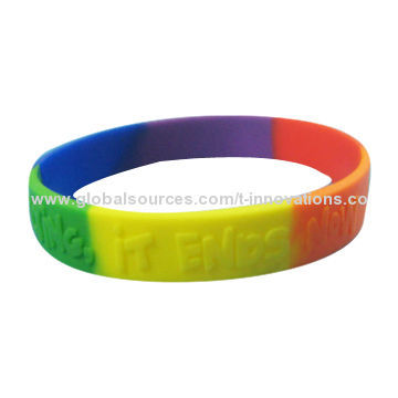 Silicone Wristband, Customized Logo Printed Embossed or Debossed Welcomed