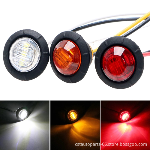 Hot Sales Round DC 12V Car Truck Warning Lights LED Side Marker